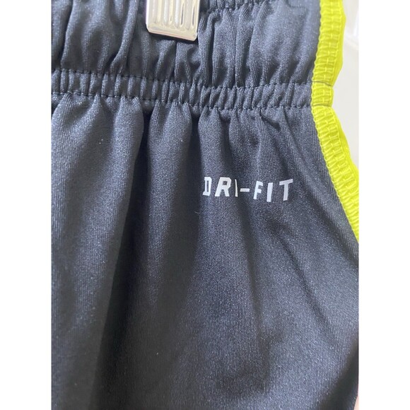 Nike Dri-Fit Shorts Mens medium Black Yellow Side Stripe Performance - Picture 4 of 9